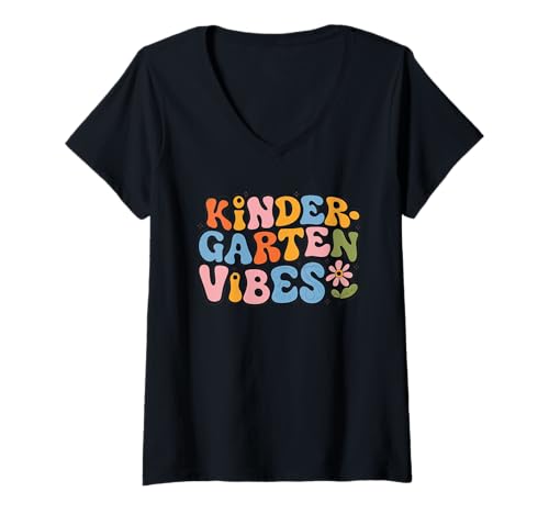 Damen Schulanfang Tshirt Kinder Schüler Schule Lehrer Teacher T-Shirt mit V-Ausschnitt von Schulanfang Tshirt Herren Damen Schule Schüler