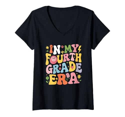 Damen Schulanfang Tshirt Kinder Schüler Schule Lehrer Teacher T-Shirt mit V-Ausschnitt von Schulanfang Tshirt Herren Damen Schule Schüler