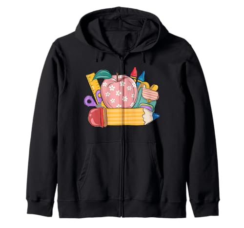 Schulanfang Tshirt Kinder Schüler Schule Lehrer Teacher Kapuzenjacke von Schulanfang Tshirt Herren Damen Schule Schüler