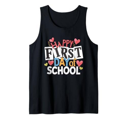 Schulanfang Tshirt Kinder Schüler Schule Lehrer Teacher Tank Top von Schulanfang Tshirt Herren Damen Schule Schüler