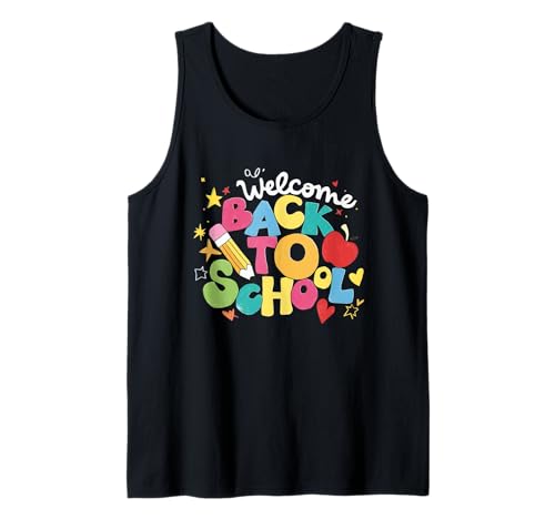 Schulanfang Tshirt Kinder Schüler Schule Lehrer Teacher Tank Top von Schulanfang Tshirt Herren Damen Schule Schüler
