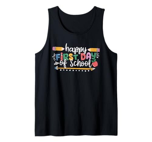 Schulanfang Tshirt Kinder Schüler Schule Lehrer Teacher Tank Top von Schulanfang Tshirt Herren Damen Schule Schüler