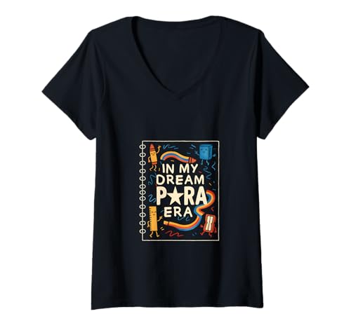 Damen In My Dream para Era Lustiger Schulbedarf Lehrertag Liebhabe T-Shirt mit V-Ausschnitt Damen In My Dream para Era Lustiger Schulbedarf Lehrertag Liebhabe T-Shirt mit V-Ausschnitt von Schulbedarf für den Unterricht Paraprofessional Gr