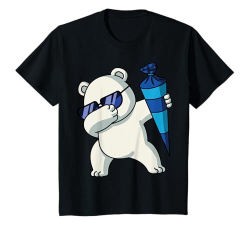 Schulkind 2021 Jungen mit Dabbing Eisbär Schultüte Dab T-Shirt von Schulkind 2021 Jungen Eisbär mit Zuckertüte
