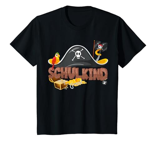 Kinder Schulkind 2024 Piraten Seeräuber Kostüm Totenkopf Pirat T-Shirt von Schulkind 2024 Piraten Schulanfang Einschulung