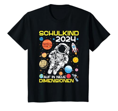 Schulkind 2024 Weltraum Planet Jungen Einschulung Astronaut T-Shirt von Schulkind 2024 Junge Geschenk Einschulung