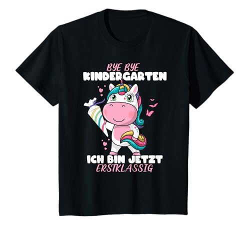 Bye Bye Kindergarten Einhorn Einschulung Mädchen 2025 T-Shirt Bye Bye Kindergarten Einhorn Einschulung Mädchen 2025 T-Shirt von Schulkind 2025 Mädchen Einschulung Kita Abgängerin