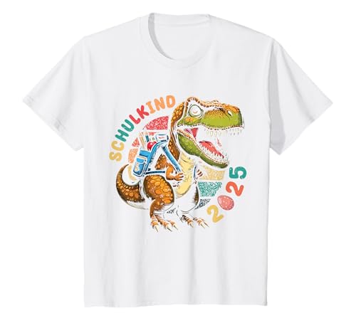Kinder Schulkind 2025 Dino T-Rex Cool Einschulung Erste Klasse T-Shirt von Schulkind 2025 Dino T-Rex Cool Einschulung