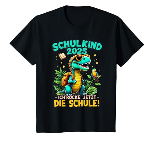 Kinder Schulkind 2025 Dino T-Rex Cool Einschulung Erste Klasse T-Shirt von Schulkind 2025 Dino T-Rex Einschulung Geschenk