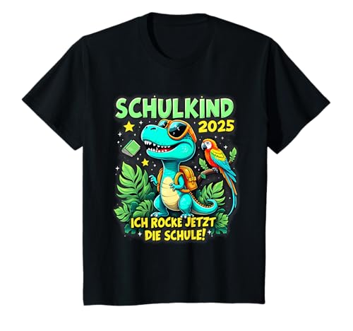 Kinder Schulkind 2025 Dino T-Rex Cool Einschulung Erste Klasse T-Shirt von Schulkind 2025 Dino T-Rex Geschenk Einschulung