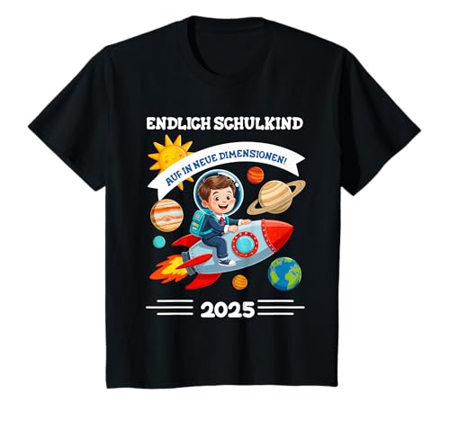 Kinder Schulkind 2025 Weltraum Planet Jungen Einschulung Astronaut T-Shirt von Schulkind 2025 Einschulung 1. Klasse Schulanfang