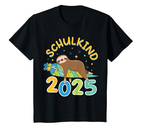Kinder Schulkind 2025 Faultier Einschulung Schultüte Lustig T-Shirt von Schulkind 2025 Einschulung Faultier Geschenk
