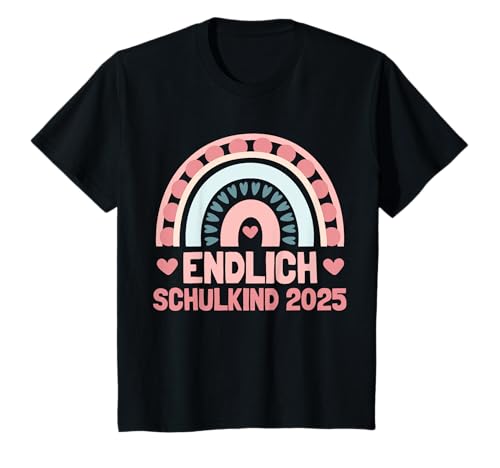 Kinder Schulkind 2025 Regenbogen Mädchen Einschulung Süß T-Shirt von Schulkind 2025 Regenbogen Mädchen Einschulung Süß