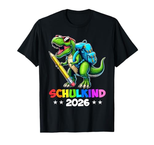 Schulkind 2026 Dino T Rex Jungen Dinosaurier Einschulung T-Shirt von Schulkind 2026