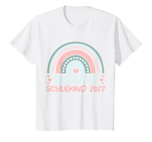 Kinder Schulkind 2027 Regenbogen Mädchen Einschulung Süß T-Shirt Kinder Schulkind 2027 Regenbogen Mädchen Einschulung Süß T-Shirt von Schulkind 2027 Regenbogen Mädchen Einschulung Süß