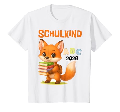 Kinder Schulkind 2026 Fuchs ABC Motiv Einschulung Jungen T-Shirt Kinder Schulkind 2026 Fuchs ABC Motiv Einschulung Jungen T-Shirt von Schulkind ABC 2026 Startklar