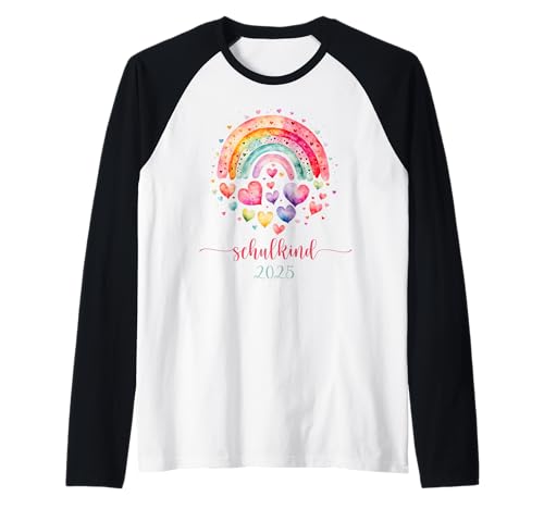 Schulkind 2025 Mädchen Deko Regenbogen Einschulung 2025 Raglan von Schulkind Crew
