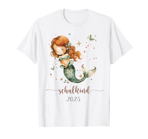 Schulkind 2025 Mädchen Meerjungfrau Einschulung Schulanfang T-Shirt Schulkind 2025 Mädchen Meerjungfrau Einschulung Schulanfang T-Shirt von Schulkind Crew