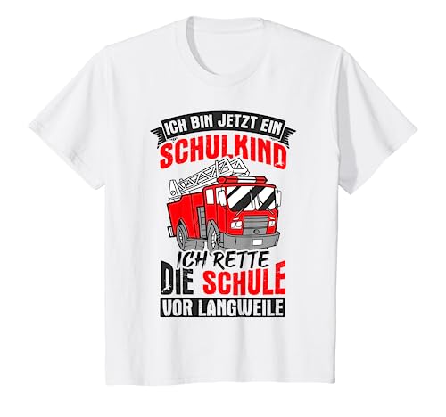 Kinder Schulkind Design Schule Schulanfang Einschulung Feuerwehr T-Shirt von Schulkind Einschulung Designs & Geschenkideen