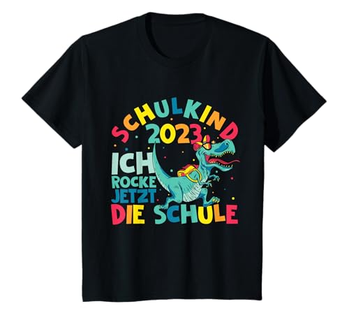 Kinder Schulkind 2023 Ich Rocke Jetzt Die Schule - Dino Schulkind T-Shirt Kinder Schulkind 2023 Ich Rocke Jetzt Die Schule - Dino Schulkind T-Shirt von Schulkind Einschulung Geschenkideen & Designs