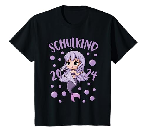 Kinder Schulkind 2024 Mädchen Meerjungfrau Schulanfang Einschulung T-Shirt von Schulkind Kindergarten Abschied Geschenk Kita 2024