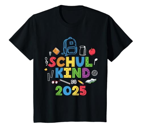 Kinder 1. Klasse Einschulung 2025 Schulkind 2025 T-Shirt von Schulkind Schulmädchen Schuljunge 2025