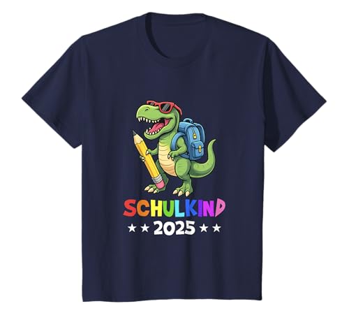 Kinder Schulkind 2025 Dino Mädchen Jungen Dinosaurier Einschulung T-Shirt Kinder Schulkind 2025 Dino Mädchen Jungen Dinosaurier Einschulung T-Shirt von Schulkind Süßer Dinosaurier Zurück zur Schule 2025