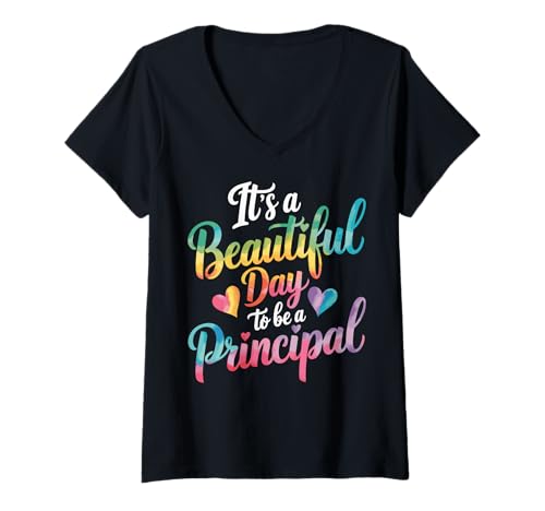 Damen Its A Beautiful Day to Be A Principal T-Shirt mit V-Ausschnitt Damen Its A Beautiful Day to Be A Principal T-Shirt mit V-Ausschnitt von Schulleiter