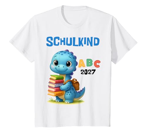 Kinder Schulkind ABC 2027 mit Dino Einschulung Motiv Einschulung T-Shirt Kinder Schulkind ABC 2027 mit Dino Einschulung Motiv Einschulung T-Shirt von Schulstart Einschulung 2027