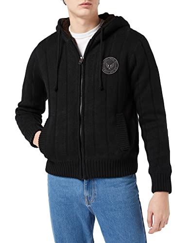 Schulte Herren Dunlin2 Strickjacke, Schwarz (Noir), (Herstellergröße: Medium) von Schott NYC