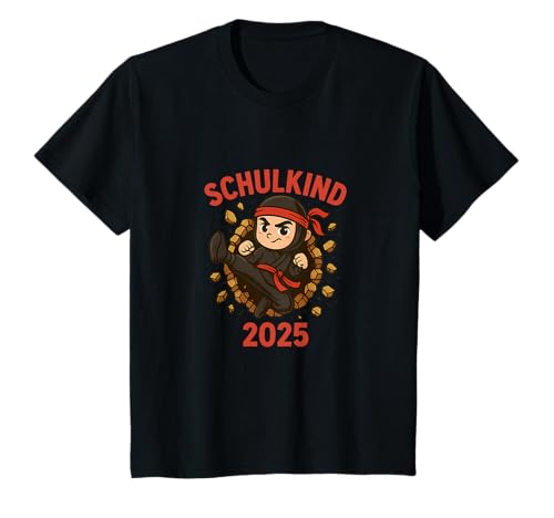 Kinder Schulkind 2025 Junge Ninja - Schulstart - Einschulung T-Shirt Kinder Schulkind 2025 Junge Ninja - Schulstart - Einschulung T-Shirt von Schulwunder 2025