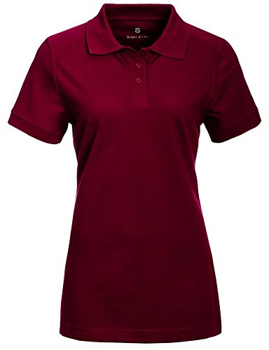 Damen Polo-Piqué Shirt farbig (M, bordeaux) von Schutz & Chic