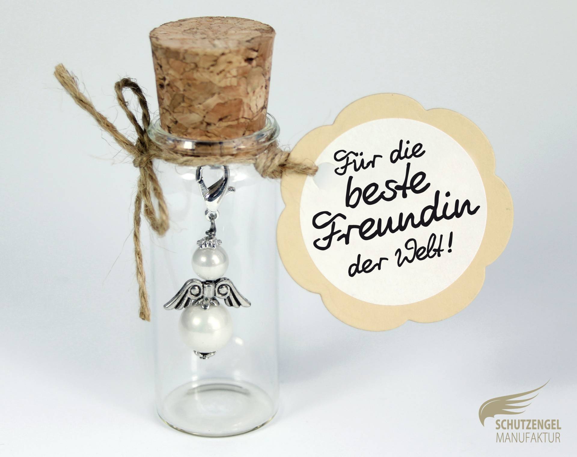 Für Die Beste Freundin Engel Kettenanhänger Schutzengel Im Glas Freundschaftsgeschenk Mit Oder Ohne Edelstahl Halskette von SchutzengelGeschenke
