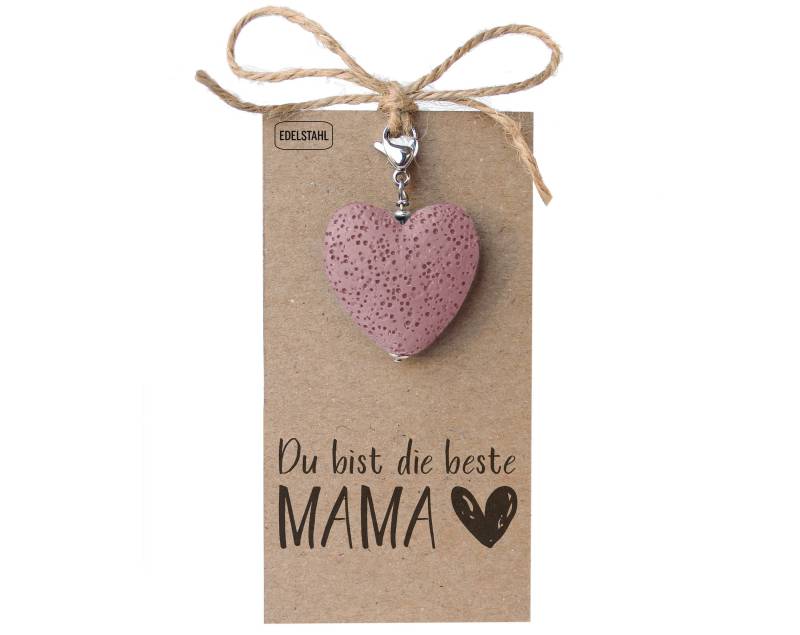 Zum Muttertag Steinherz Kettenanhänger/Schlüsselanhänger in Rosa Mit Einem Text Ihrer Wahl Für Freunde, Familie, Kollegen von SchutzengelGeschenke