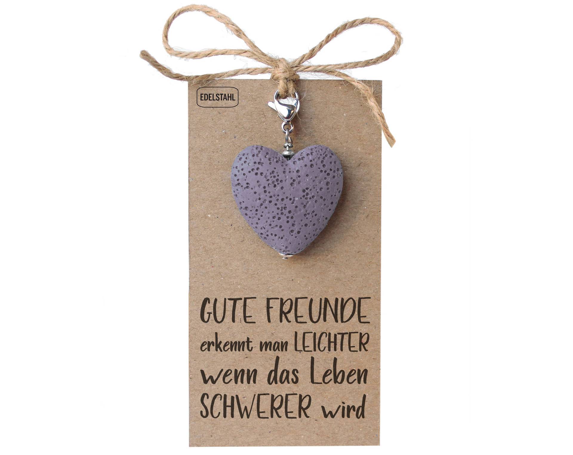 steinherz Kettenanhänger Lila Flieder Geschenk Schlüsselanhänger Taschenanhänger Für Die Beste Freundin Mama Herzensmenschen von SchutzengelGeschenke