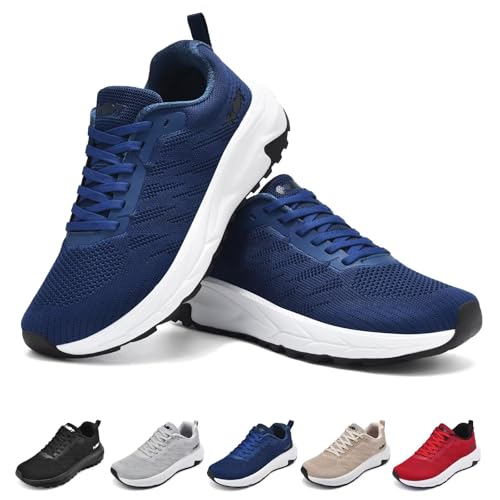 Schuvox Turnschuhe Herren Männer Sneaker Walkingschuhe Outdoor Fitness Schuhe Straßenlaufschuhe Moderne Sportschuhe Leichte Bequeme Tennisschuhe für Breite Füße Running Shoes Blau 43 von Schuvox