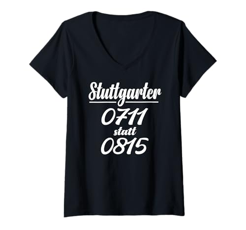 Damen Stuttgart T-Shirt Stuggi 0711 Schwabenland Männer Frauen T-Shirt mit V-Ausschnitt Damen Stuttgart T-Shirt Stuggi 0711 Schwabenland Männer Frauen T-Shirt mit V-Ausschnitt von Schwaben & Stuttgarter Outfit Bekleidung
