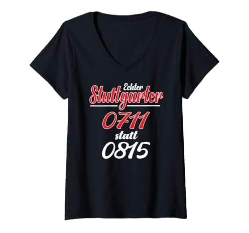 Damen Stuttgart T-Shirt Stuggi 0711 Schwabenland Männer Frauen T-Shirt mit V-Ausschnitt Damen Stuttgart T-Shirt Stuggi 0711 Schwabenland Männer Frauen T-Shirt mit V-Ausschnitt von Schwaben & Stuttgarter Outfit Bekleidung