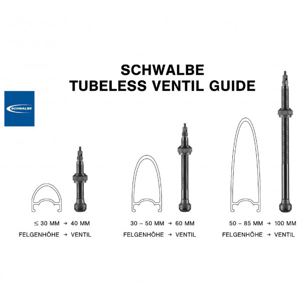 Schwalbe - UTLV Tubeless Valve - Fahrradventil Gr 100 mm von Schwalbe