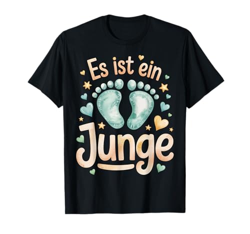 Damen Schwanger Werdende Mama Es Wird EIN Junge Babyfüße T-Shirt von Schwanger Baby Geschlecht Junge Mädchen Mama Mami