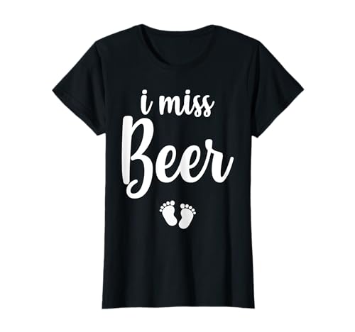 Schwangere Mama zu sein Ich Miss Bier Schwangerschaft Witz T-Shirt von Schwangere und stolze Damenbekleidung