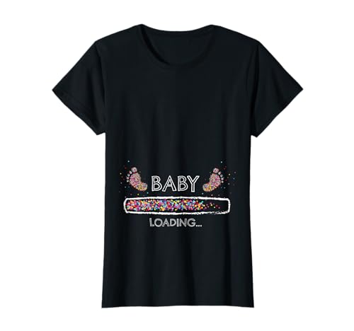 Schwangerschaft Baby Is Loading Werdende Mutter Geschenkidee T-Shirt von Schwangerschaft Ankündigen Werdende Mama Geschenk