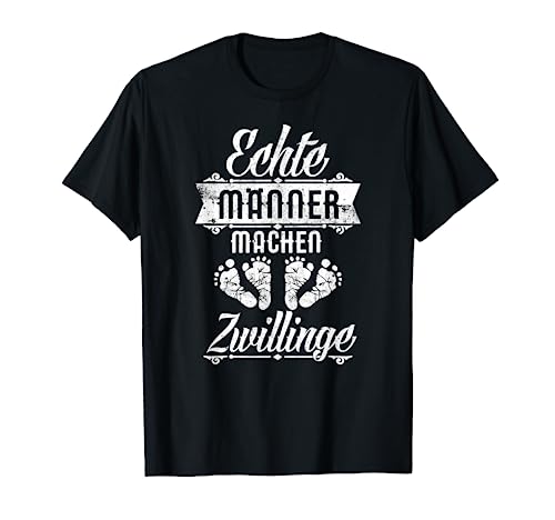 Echte Männer machen Zwillinge T-Shirt Papa Baby Ankündigung von Schwangerschaft Ankündigung Shop von CheesyB