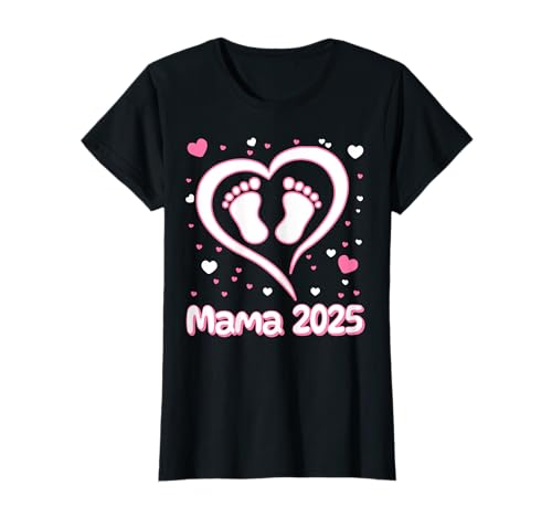Werdende Mama Herz | Schwangerschaft Herz mit Babyfüßen T-Shirt von Schwangerschaft Designer Designs
