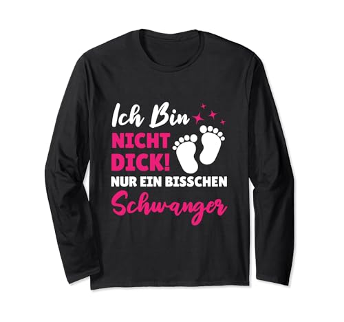 Mutter Ich Bin Nicht Dick Nur Ein Bisschen Schwanger Baby Langarmshirt von Schwangerschaft Geschenk Für Werdende Mutter Baby