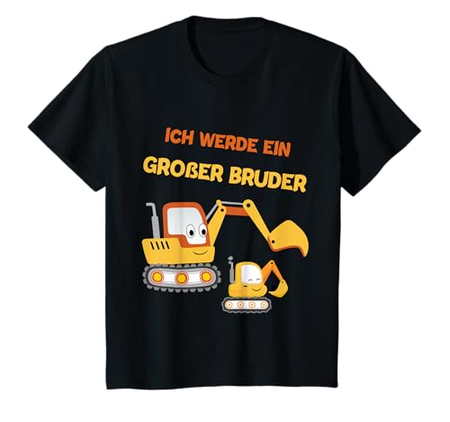 Ich werde großer Bruder 2026 Nachwuchs verkünden Bagger T-Shirt von Schwangerschaft Verkünden Großer Bruder Bagger