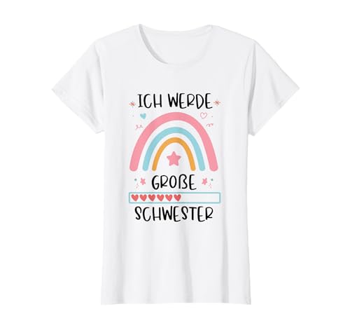 Schwangerschaft & Nachwuchs verkünden Tochter Ich Werde Große Schwester 2025 Multicolored X-Small Damen Klassisch T-Shirt von Schwangerschaft & Nachwuchs verkünden Tochter