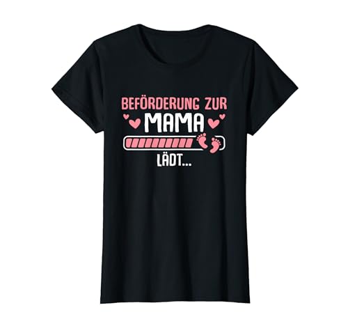 Damen Beförderung zur Mama lädt Werdende Mutter T-Shirt von Schwangerschaft verkünden Eltern Werdende Mama