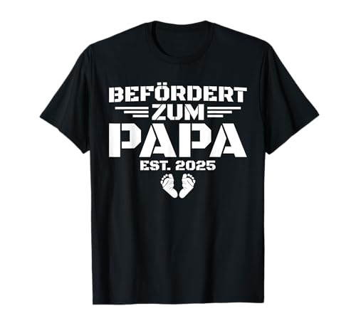Herren Befördert zum Papa Est 2025 Schwangerschaft ankündigen T-Shirt von Schwangerschaft verkünden Papa Ideen
