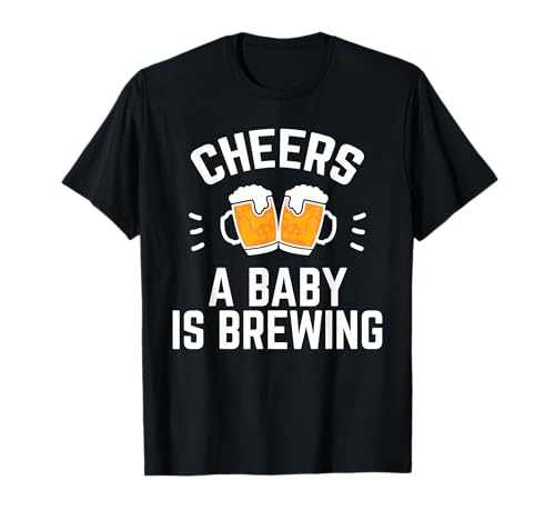 Lustige Cheers EIN Baby Braut Mit Bier Neuer Papa T-Shirt von Schwangerschaftsgeschenke für neue Väter und Väter